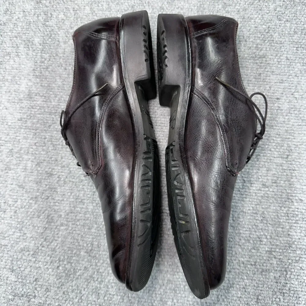Allen Edmonds Joplin 2942 Mens 8 Dark Brown Leather Lace Up Square Toe Shoes